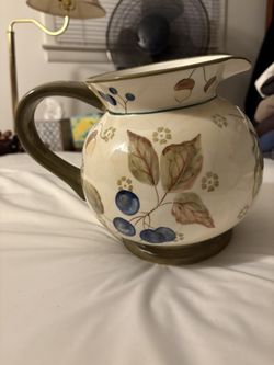 Floral Ceramic Pitcher 