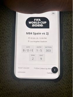 FIFA World Cup 2026 – Round of 32 Tickets (Match 84) Spain vs. Group J Runner-Up 📍 Los Angeles Stadium (SoFi Stadium) 📅 Thursday, July 2, 2026 – 12: