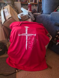 RED 2XL "THE WAY, THE TRUTH, THE LIFE" RELIGIOUS T- SHIRT