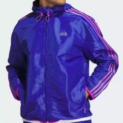 Adidas Men’s Sunglass Woven Jacket Semi Lucid Blue Men’s sz Large NEW!