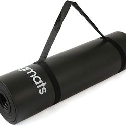 Yoga Mat Thick Exercise Mats - High Density Anti Tear Non Slip Yoga Mats for Women and Men Gym Mat with Carry Strap Large Fitness Mat Workout Mats for