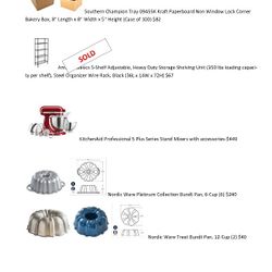 Professional Baking/Cooking Equipment 