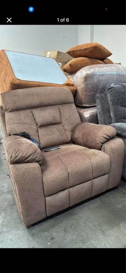 Brand New Recliner Sofa, Massage Chair With Electric And Heat Cushion, Hidden Cup Holder.