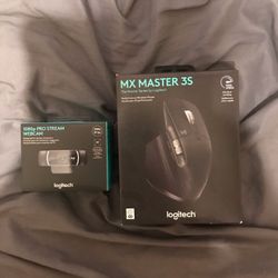 Logitech 1080P Pro Stream Webcam & MX Master 3S Wireless Gaming Mouse