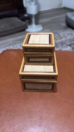 Vintage bamboo nesting boxes