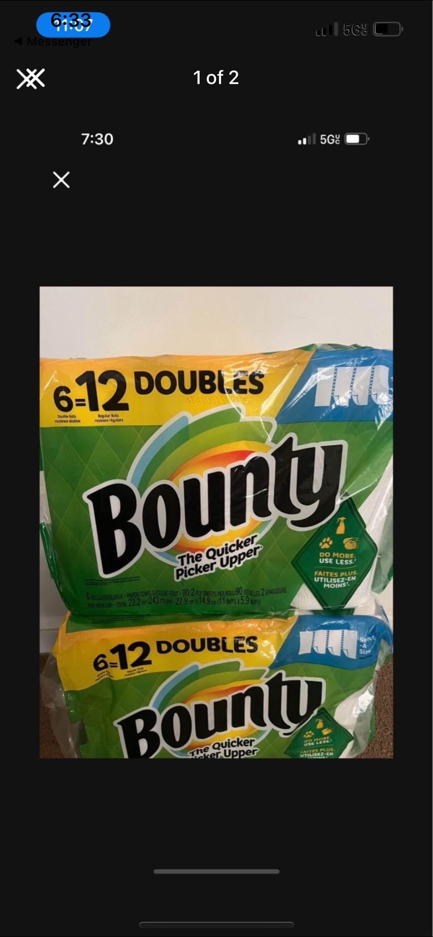 Bounty Paper Towels $12 Each