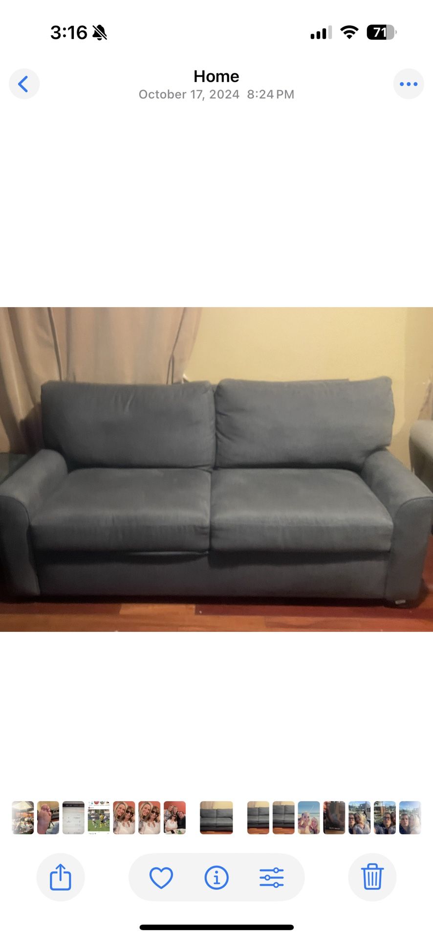 Sofa Sleeper Couch Grey Comfortable