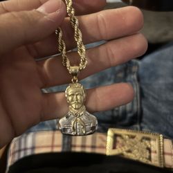 Rope Chain With Malverde Pendant 