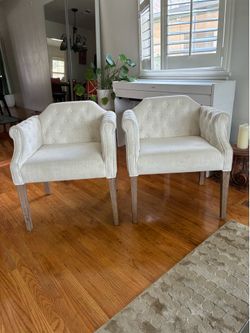 Tommy Hilfiger Accent Chairs - white and wood (set)