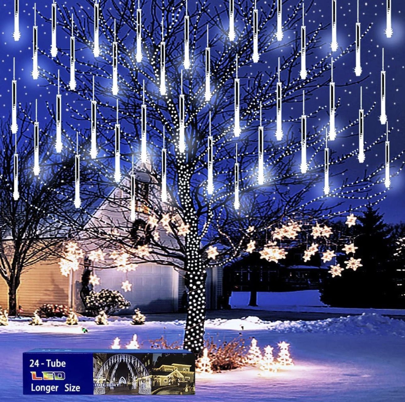 Outdoor Tubes Christmas Lights 24 Tubes
