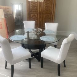 Black And glass Table—-armoire Extra —-RH Knockoff And Downtown naperville based