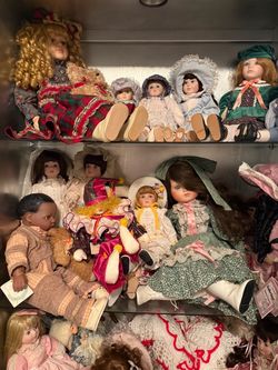 Large Lot of Porcelain Collector Dolls