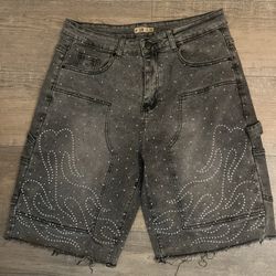 Rhinestone Jean Shorts