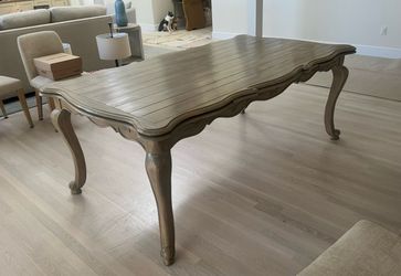 French Country Extendable Dining Table + 8 Chairs — Free Upholstery Fabric Included