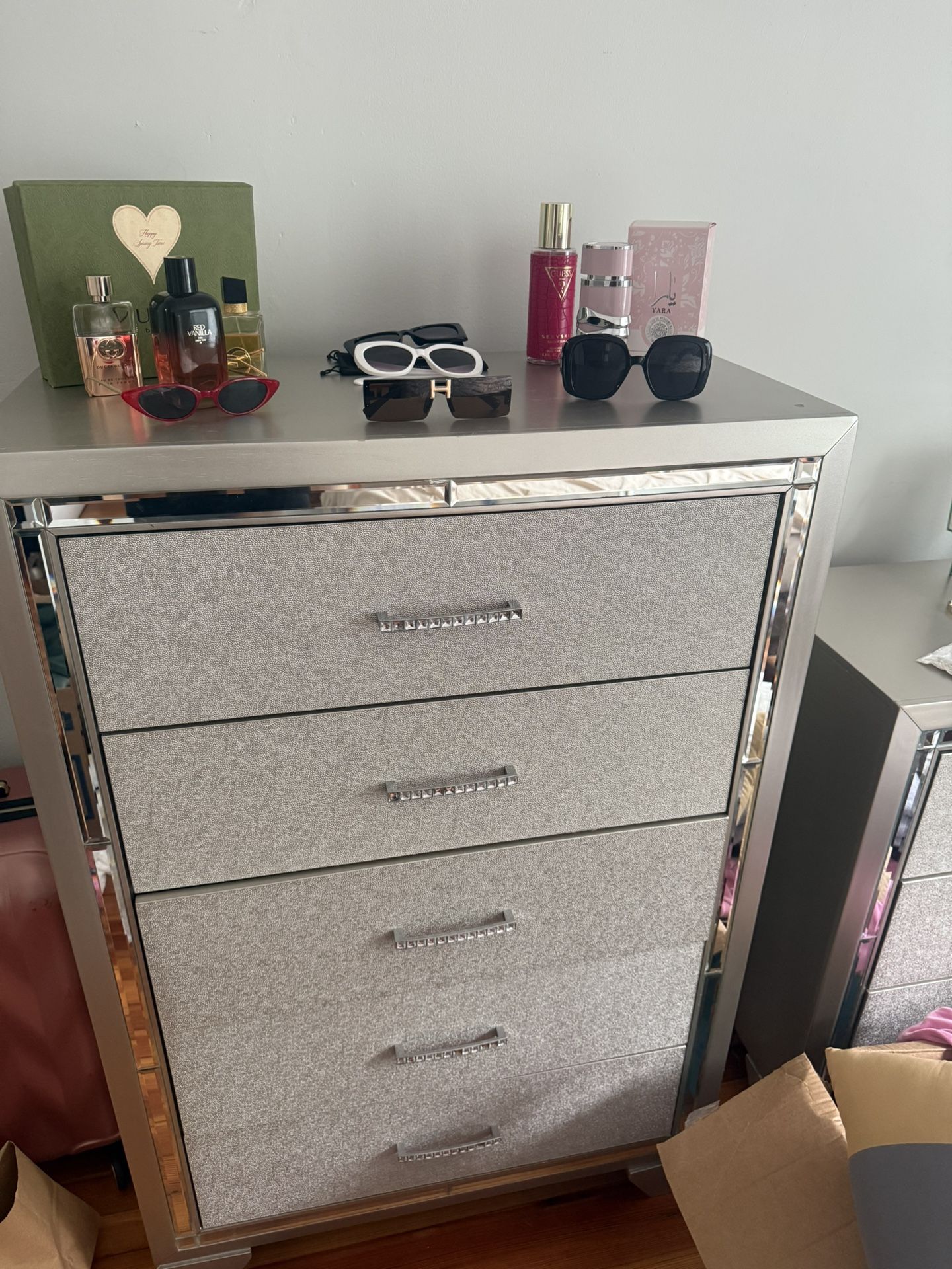 Full Glam Queen Bedroom Set - 6 Piece Designer Inspired Collection - $1,500