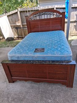 Queen Bed Frame With Mattress & Box Spring