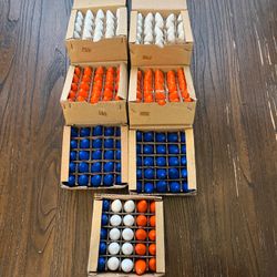 175 Vtg Replacement C7 Christmas Light Bulb Blue White Orange Lrg Lot Taiwan NOS