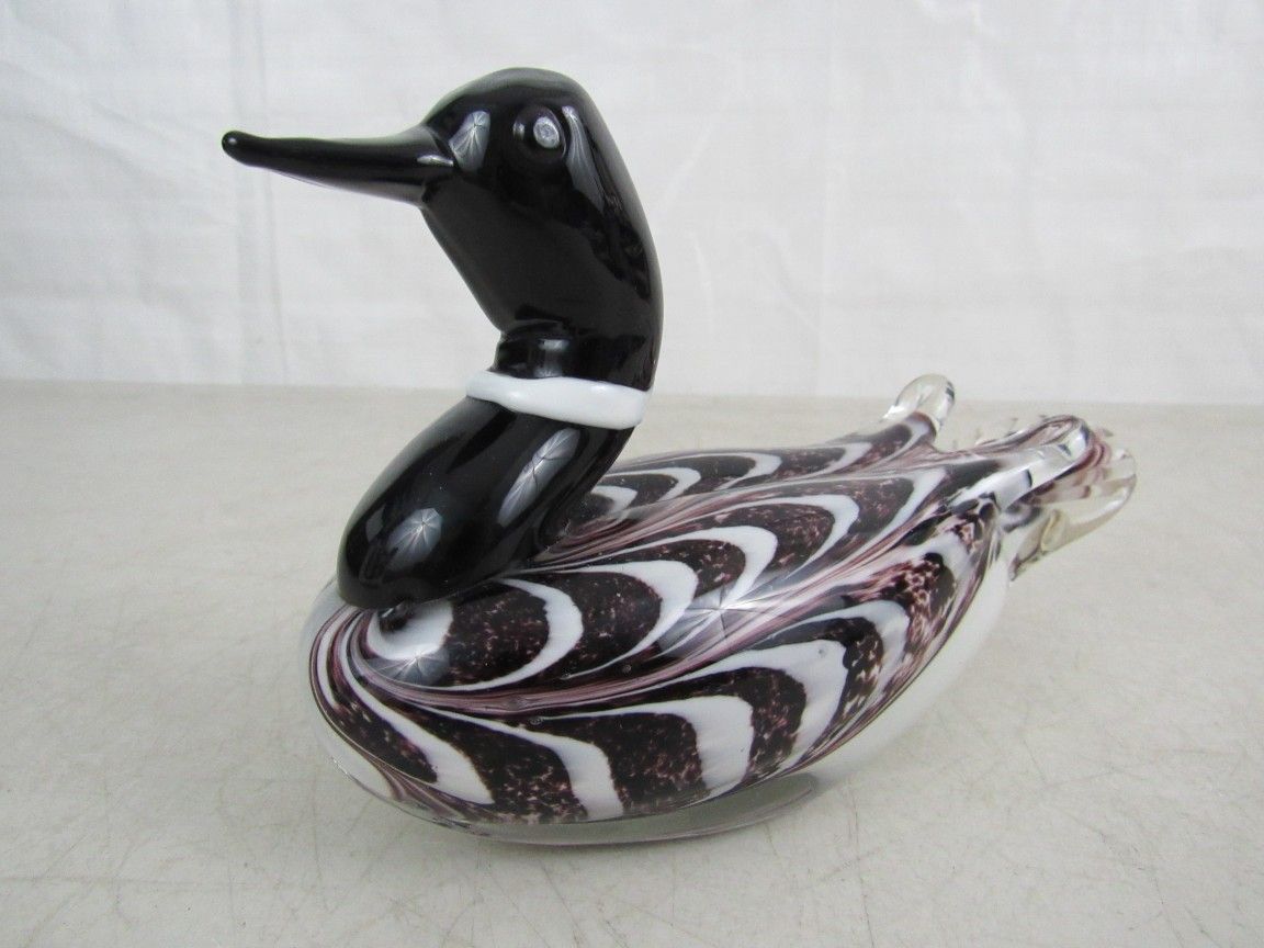 Dynasty Gallery Glass Duck Paperweight 7" Length 2 Lbs. 3 Oz.
