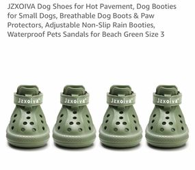 Jzxoiva Dog Boots Green Size 3 Set of 4