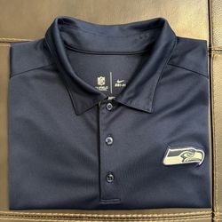 Seattle Seahawks NFL Nike DriFit Navy Polo Shirt Size XXL