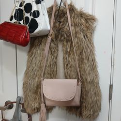 Zara Pink Leather Crossbody Handbag 