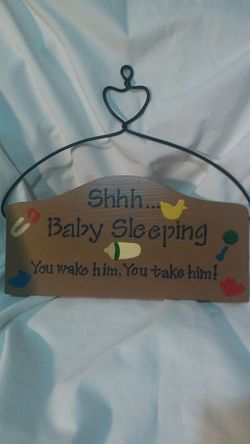 Baby Sleeping Sign, handpainted