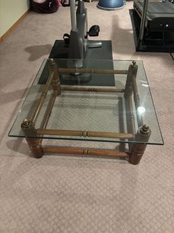Wood & Glass Square Coffee Table