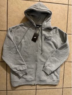 Nike Stussy Grey Full Zip Hoodie New
