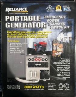 Reliance Generator Standby Power Transfer Switch Kit