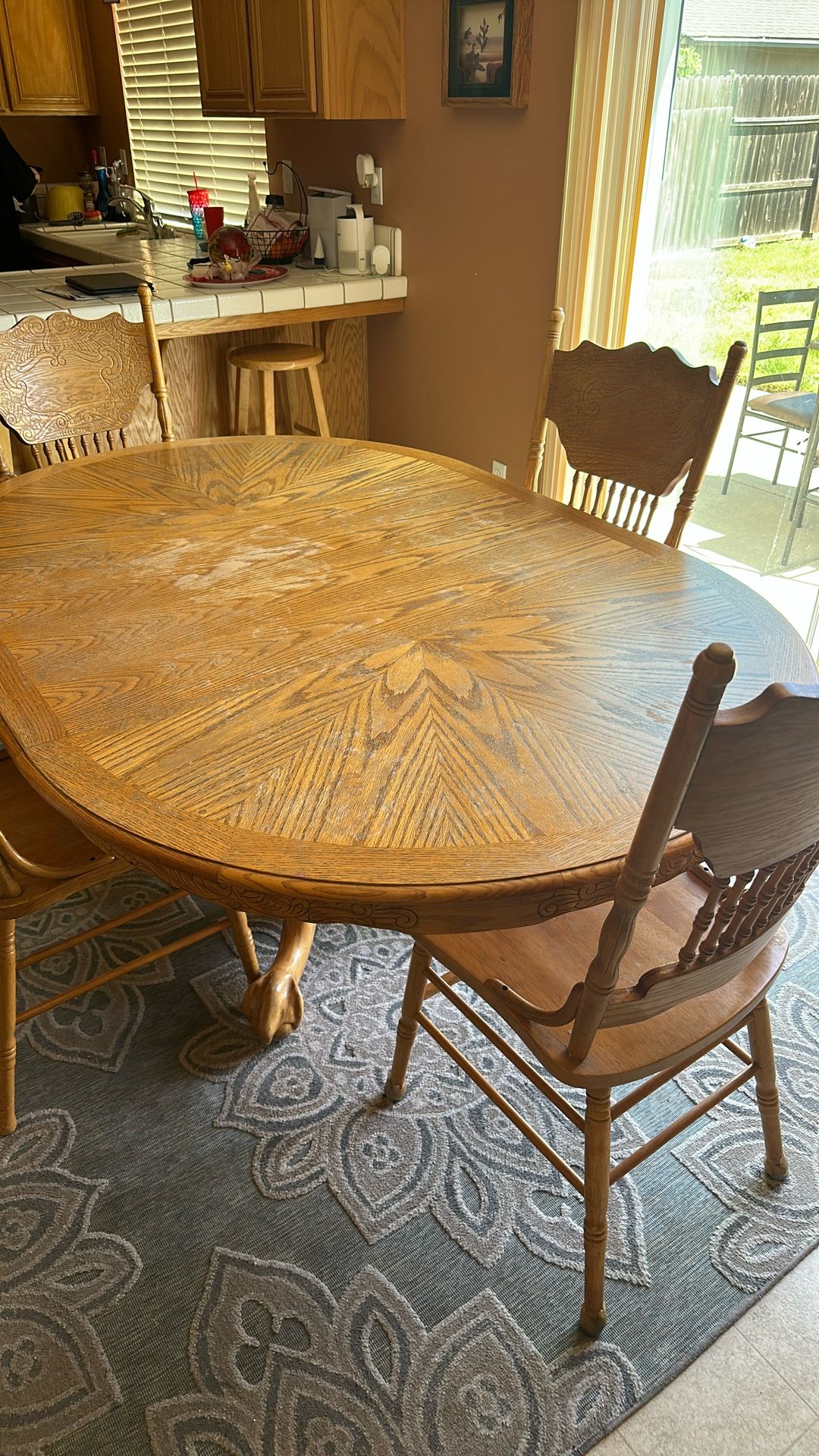 Solid wood Expandable W/ 4 Chairs