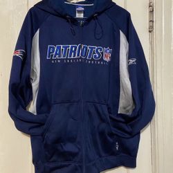 REEBOK NFL men’s New England Patriots Football Full Zip Hoodie M