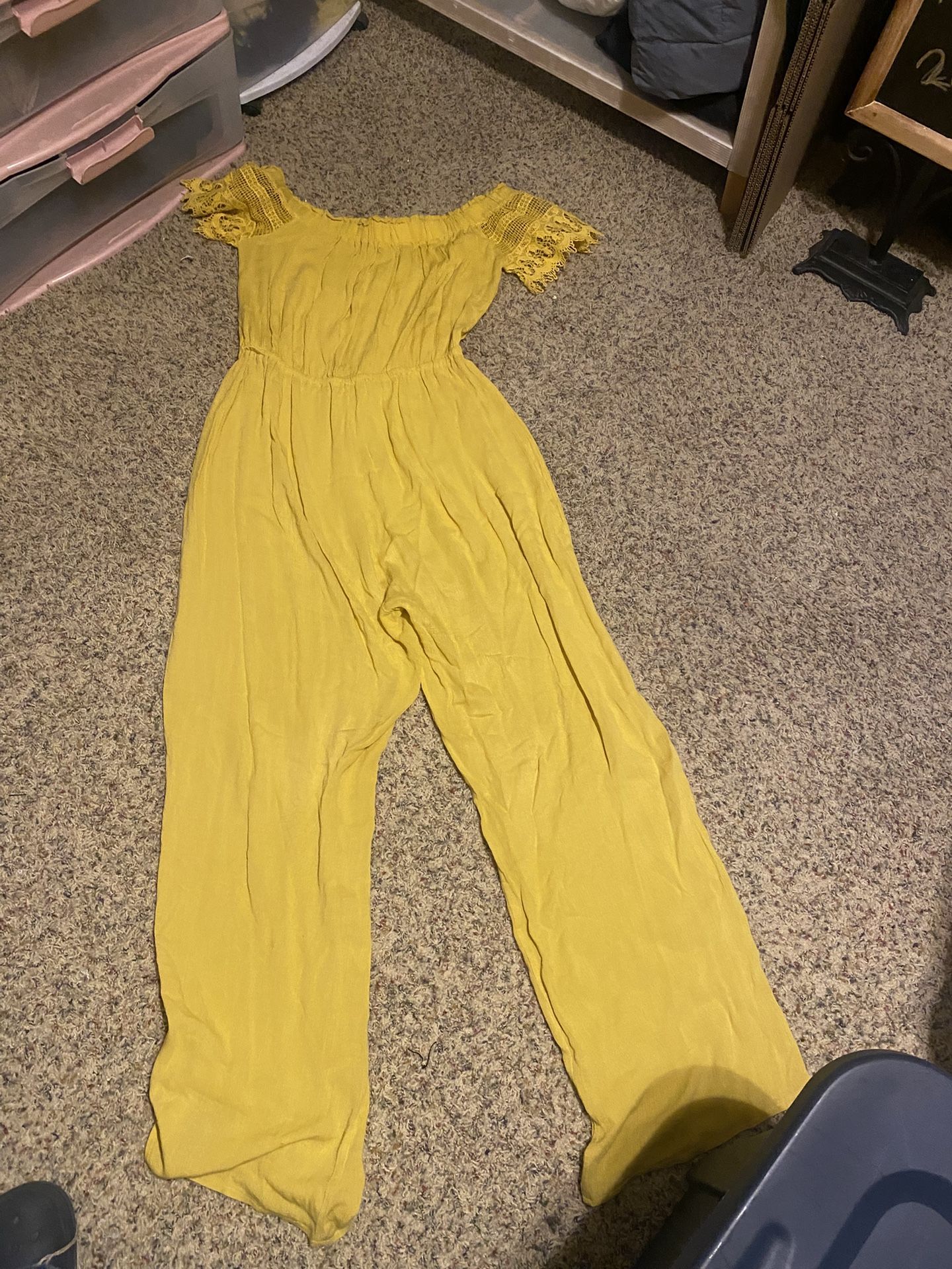 Yellow Off The Shoulder Jumpsuit Size L