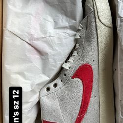 $75 OBO - Men’s 12 Nike Blazer Mids Gray/Red Suede