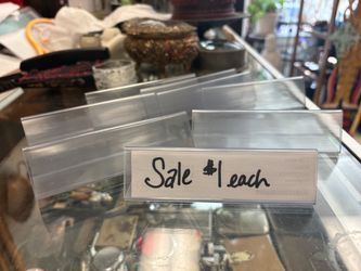 Clear Plastic Counter Top Sign Holders Display Price Tag $1 each
