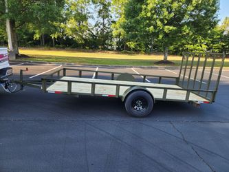 Matte Green 6.5' x 14' Utility Trailer