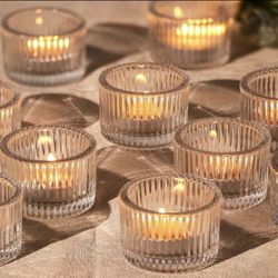 24 pcs Clear Tealight Candle Holders