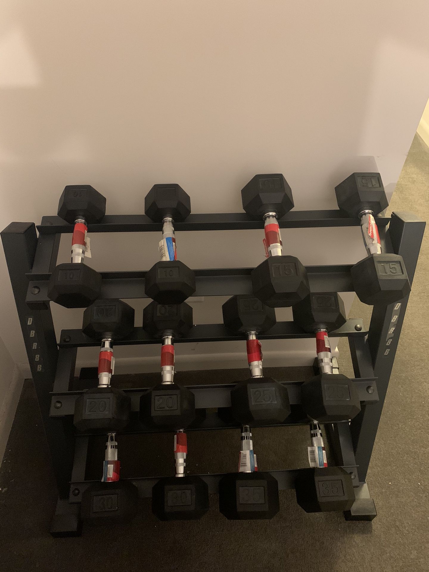 Dumbbell Set and Rack (10LB to 35LB) - BRAND NEW