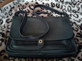 Leather coach lap top bag