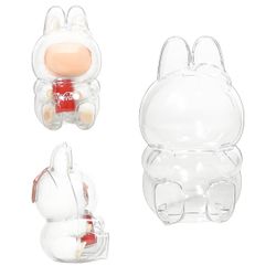LABUBU Clear Acrylic Protective Case For 17cm Doll - Protective Display Cover For Blind Box Figures, Dust-Resistant Doll Storage Box (Pumpkin & Compat