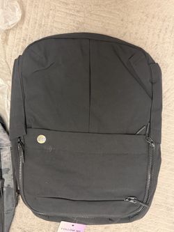 Black Backpack with Multiple Zip Compartments