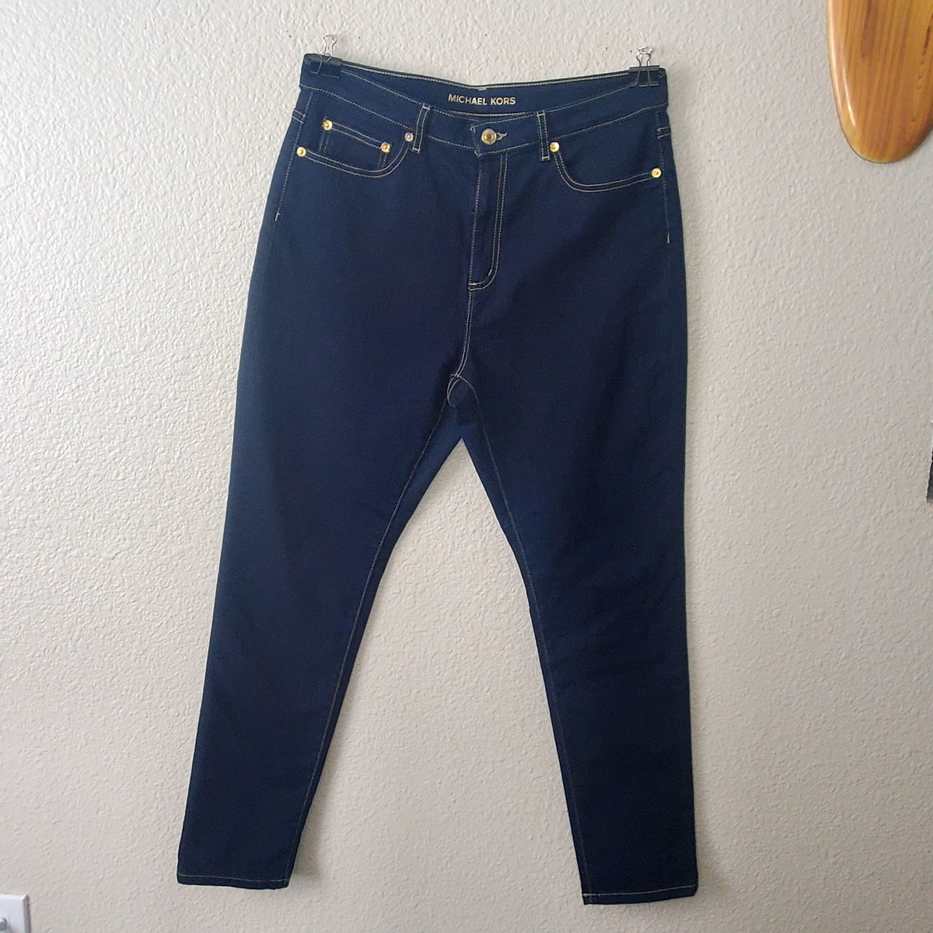 Michael Kors Stretch Skinny Jeans Dark Blue Rinse Wash Women's Size: 12 