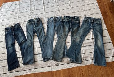 Lot of 5 Girls Denim Jeans