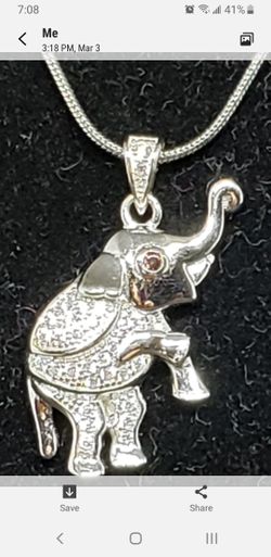 Elephant charm and necklace