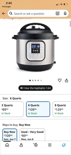 Instant Pot Duo 7-in-1 Electric Pressure Cooker, Slow Cooker, Rice, Steamer, Sauté, Yogurt Maker, Warmer & Sterilizer, Includes
