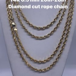 14K 6.5mm 20in-28in diamond cut rope chain.  Brand https://offerup.com/redirect/?o=bmV3Lmlu stock.