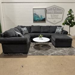 🛋️Charcoal Ushaped Sectional Sofa (Delivery Available!! )
