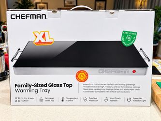 Brand New Chefman XL Glass Top Warming Tray – $45 OBO