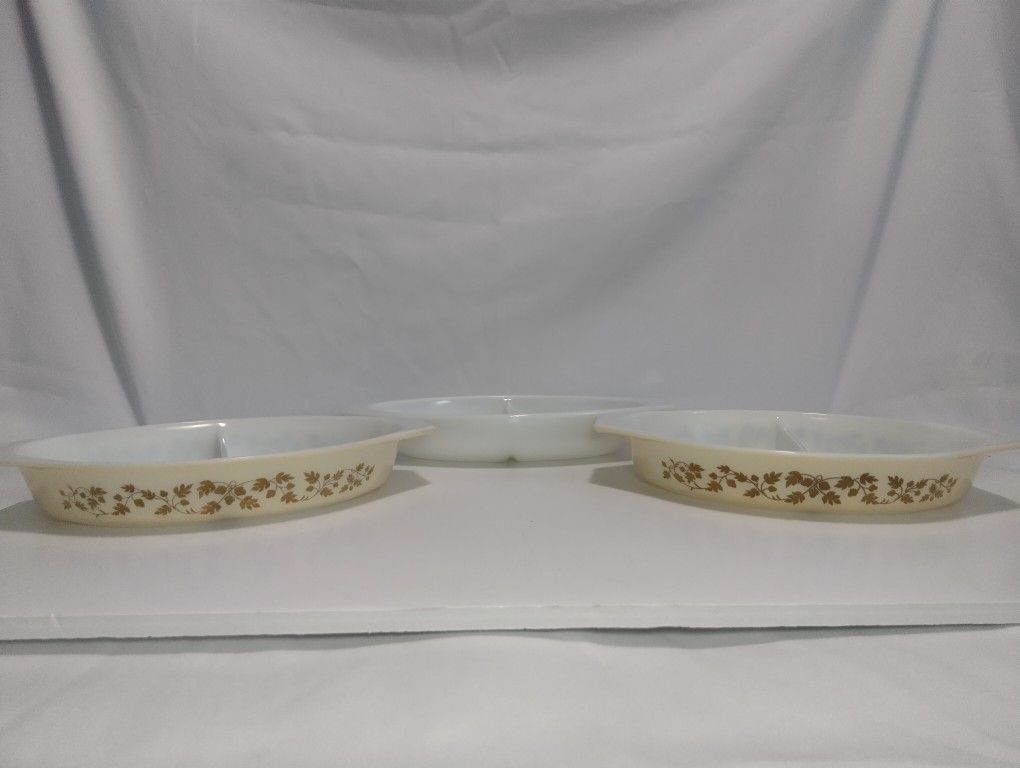 Vintage Pyrex Divided Casserole Dishes