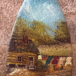 Antique HANDPAINTED  “ Country House Landscape”