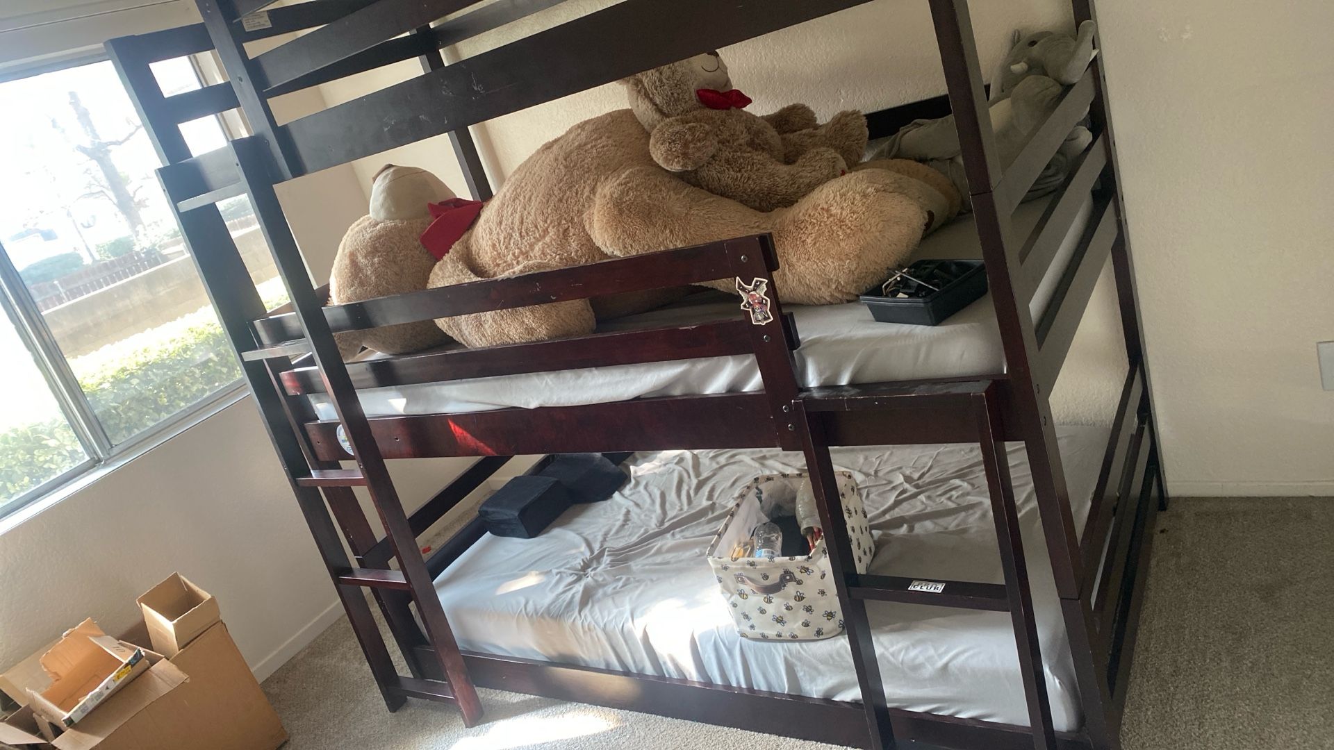 3 Tier Bunk Bed with Ladder And mattresses Your Choice. Used But In Good Shape